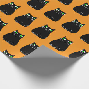 Black Kattunge Grönt Ögon Anpassningsbar Presentpapper