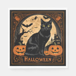 Black Kattunge Halloween Pappersservett