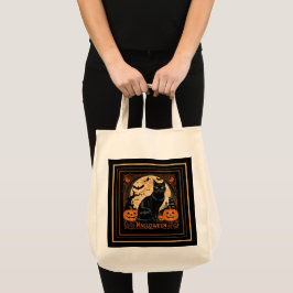 Black Kattunge Halloween Tygkasse