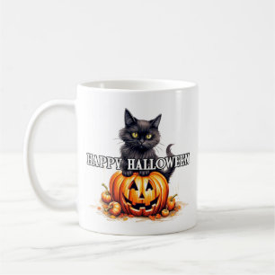 Black Kattunge   HAPPY HALLOWEEN Kaffemugg
