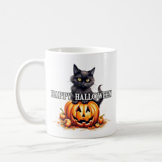 Black Kattunge | HAPPY HALLOWEEN Kaffemugg (Vänster)