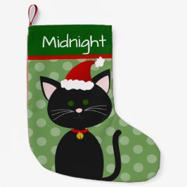Black Kattunge med Santa Hat Liten Julstrumpa