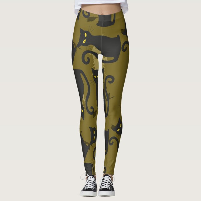 Black Kattunge Metallizer Factory Deco Leggings (Framsida)