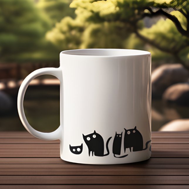 Black Kattunge Roligt Kaffemugg (Skapare uppladdad)