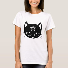 Black Kawaii Pagan Cat T-Shirt