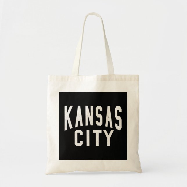 Black KC Kansas City Black & White Retro Basic Vin Tygkasse (Framsidan)