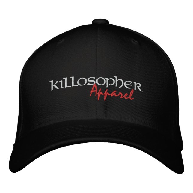 Black Killosopher-apparat Flexfit Cap Broderad Keps (Framsida)