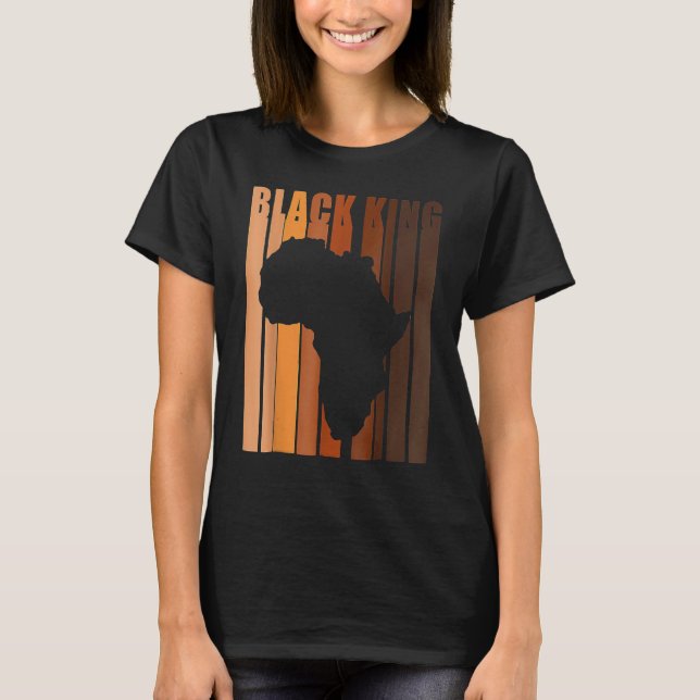 Black King Black History Month Melanin Afro Frican T Shirt (Framsida)