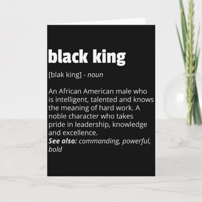 Black King Definition African Pride Black History  Kort (Framsida)