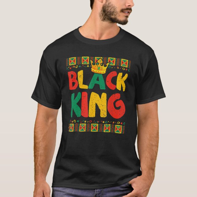 Black King History Month Proud Afro African Queen  T Shirt (Framsida)