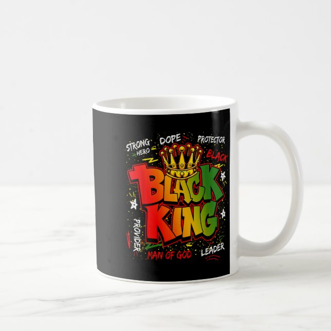 Black King Man Of God Strong Hero Black History Me Kaffemugg (Höger)