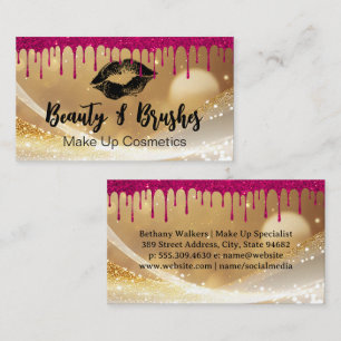 Black Kiss Stain Guld Glitter och Drift Visitkort