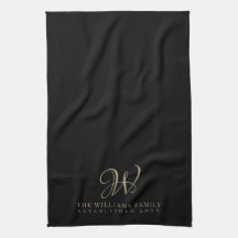 Black Kitchen i Family Monogram Elegant Script