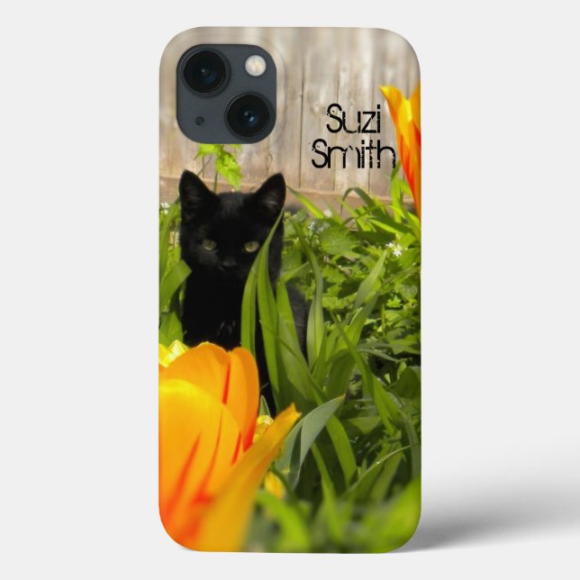 Black Kitten i Garden iPad Air Case (Baksida)