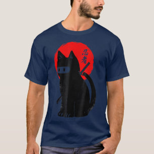Black Kitten Ninja Cat Kattunge japansk samurai Ca T Shirt