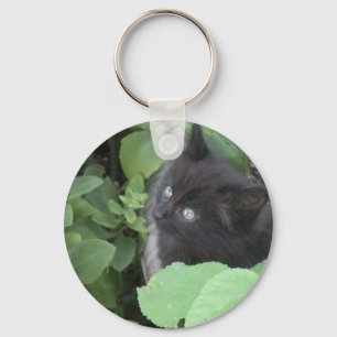 Black kitten nyckelring
