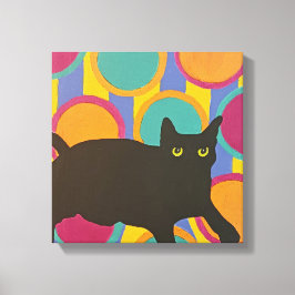 Black Kitten Stretched-Kanvastryck Canvastryck