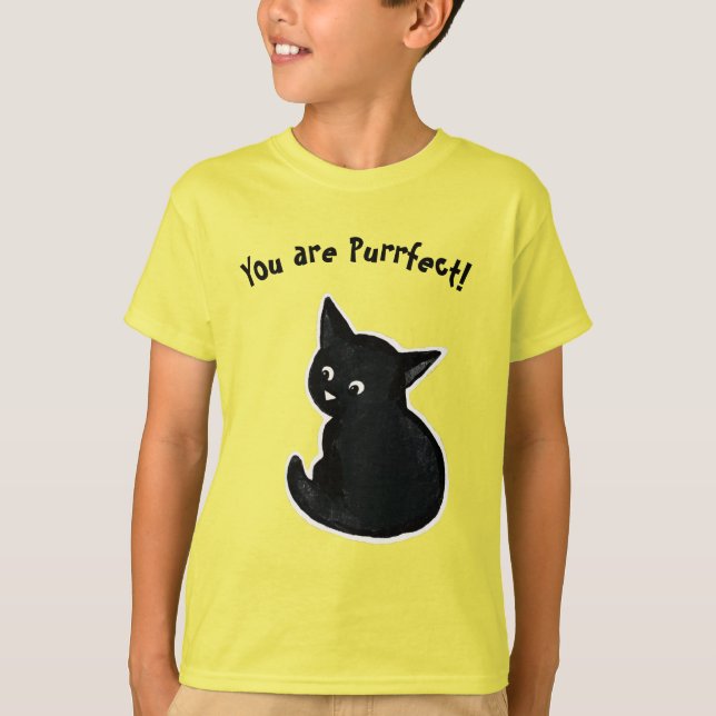 Black kitten T-Shirt (Framsida)