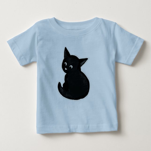 Black kitten t shirt (Framsida)