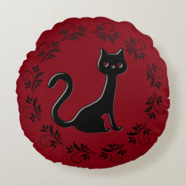 Black Kittens Tecknad 6 Rund Kudde