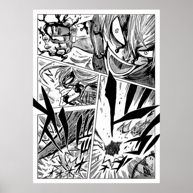 Black Klöver Manga-panelen formaterad Poster (Framsidan)