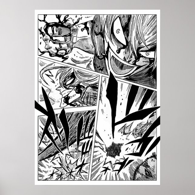 Black Klöver Manga-panelen formaterad Poster (Framsidan)