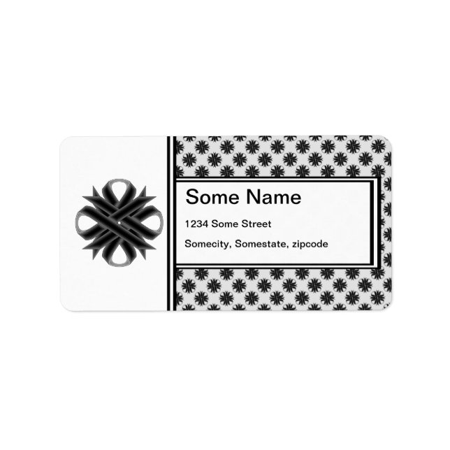 Black Klöver Ribbon av Kenneth Yoncich Adressetikett (Framsidan)
