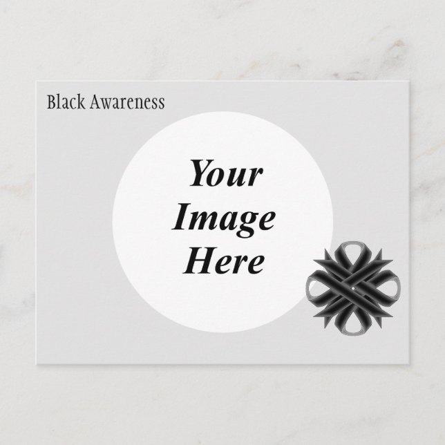 Black Klöver Ribbon Template av Kenneth Yoncich Vykort (Framsida)
