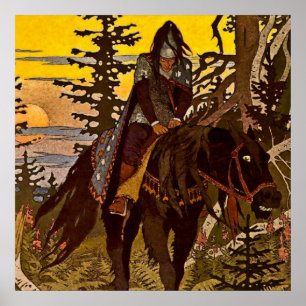 "Black Knight" av Ivan Bilibin Poster