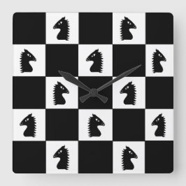 Black Knight Chess-spel Fyrkantig Klocka