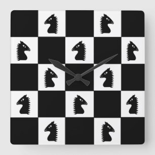 Black Knight Chess-spel Fyrkantig Klocka