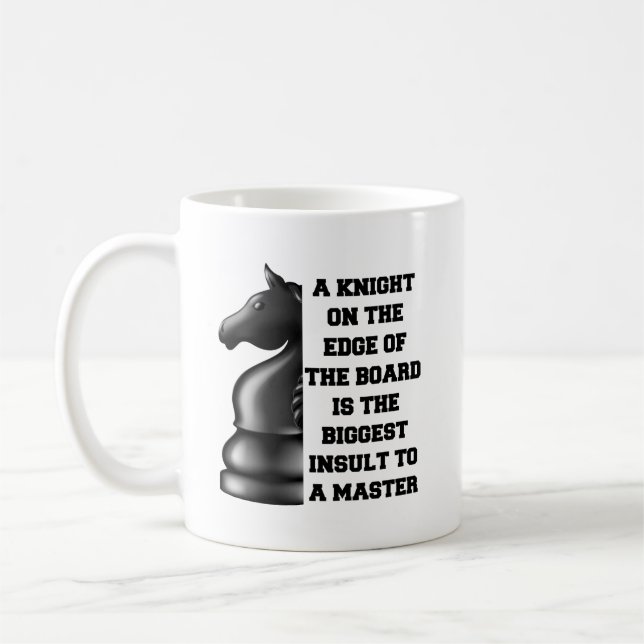 Black Knight Chess Strategy Power Wisdom Master Kaffemugg (Vänster)