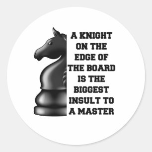 Black Knight Chess Strategy Power Wisdom Master Runt Klistermärke