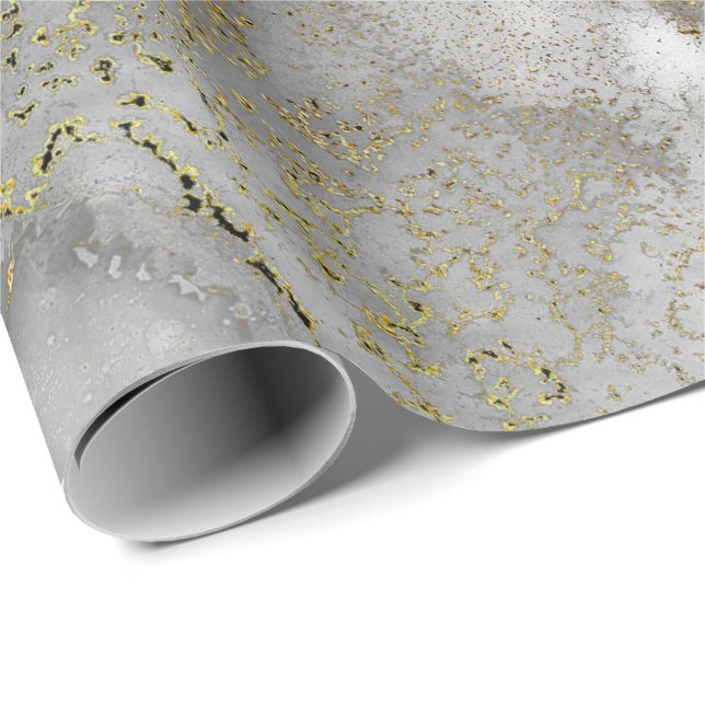 Bläck koppar Guld vätska, Grått Svartvit färg, Presentpapper (Rullad Hörn)