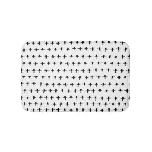 Black Kor Hand plockade Geometrical Badrumsmatta