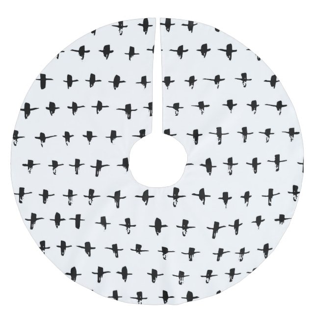 Black Kor Hand plockade Geometrical Julgransmatta Borstad Polyester (Framsidan)