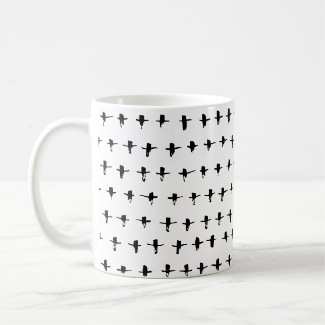 Black Kor Hand plockade Geometrical Kaffemugg (Vänster)
