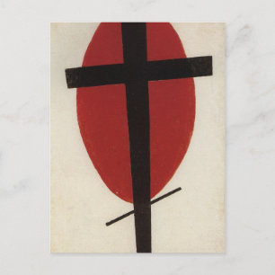 Black kor på en röd oval av Kazimir Malevich Vykort