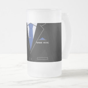 Black Kostym Business Glass Beer Mugg - ditt namn