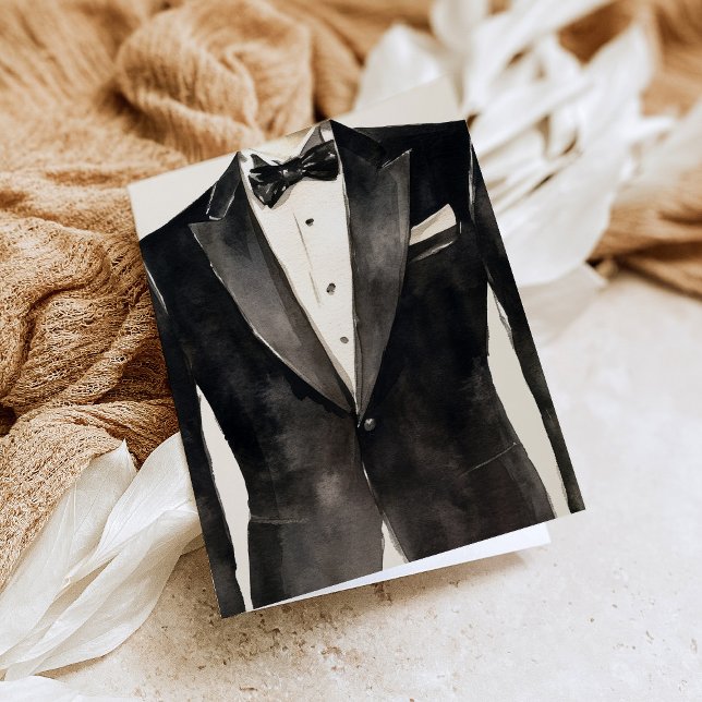 Black Kostym Groomsman Frieri kort (Skapare uppladdad)
