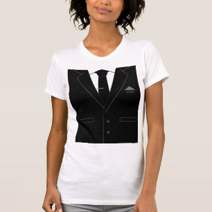 Black Kostym med Black Neck Tie T Shirt