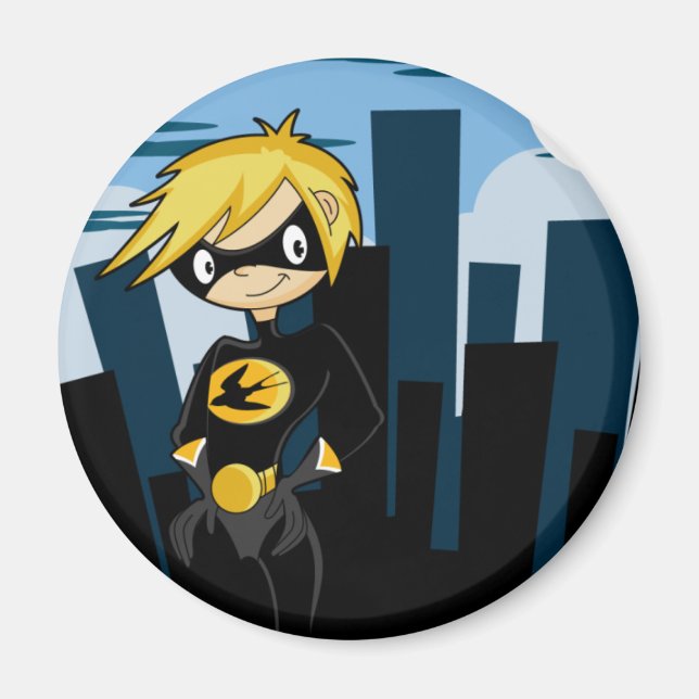 Black Kostym Superhjälten Magnet (Framsidan)