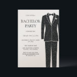 Black Kostym & Tie Champagne Shimmer Bachelor Part Inbjudningar<br><div class="desc">Svart inbjudan till Kostym & Tie Champagne Shimmer Bachelor Party Se matchande samling i Niche and Nest Store - tack</div>