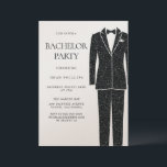 Black Kostym & Tie Champagne Shimmer Bachelor Part Inbjudningar<br><div class="desc">Svart inbjudan till Kostym & Tie Champagne Shimmer Bachelor Party Se matchande samling i Niche and Nest Store - tack</div>