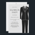 Black Kostym & Tie Manar Bachelor Party Inbjudningar<br><div class="desc">Svarta Manar-inbjudan från Bachelor Party i Kostym & Tie Se matchande samling i Niche och Nest Store,  tack</div>