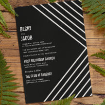 Black Kraft Geometric Modern Wedding-inbjudan
