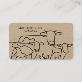Black & Kraft Mobile Butcher Cattle Farmer Visitkort