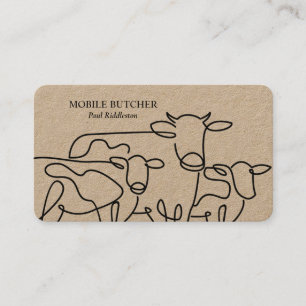 Black & Kraft Mobile Butcher Cattle Farmer Visitkort