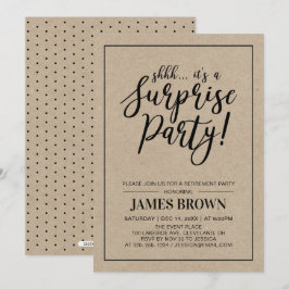 Black & Kraft | Modern överraskning Pension Party Inbjudningar
