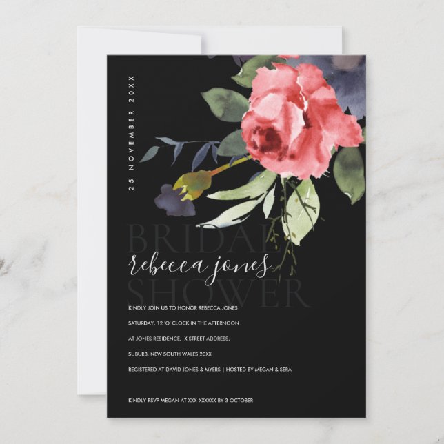 BLACK KRAFT RÖD ROS BUNCH BLOMMIGT MÖHIPPA MEDDELANDE (Framsida)